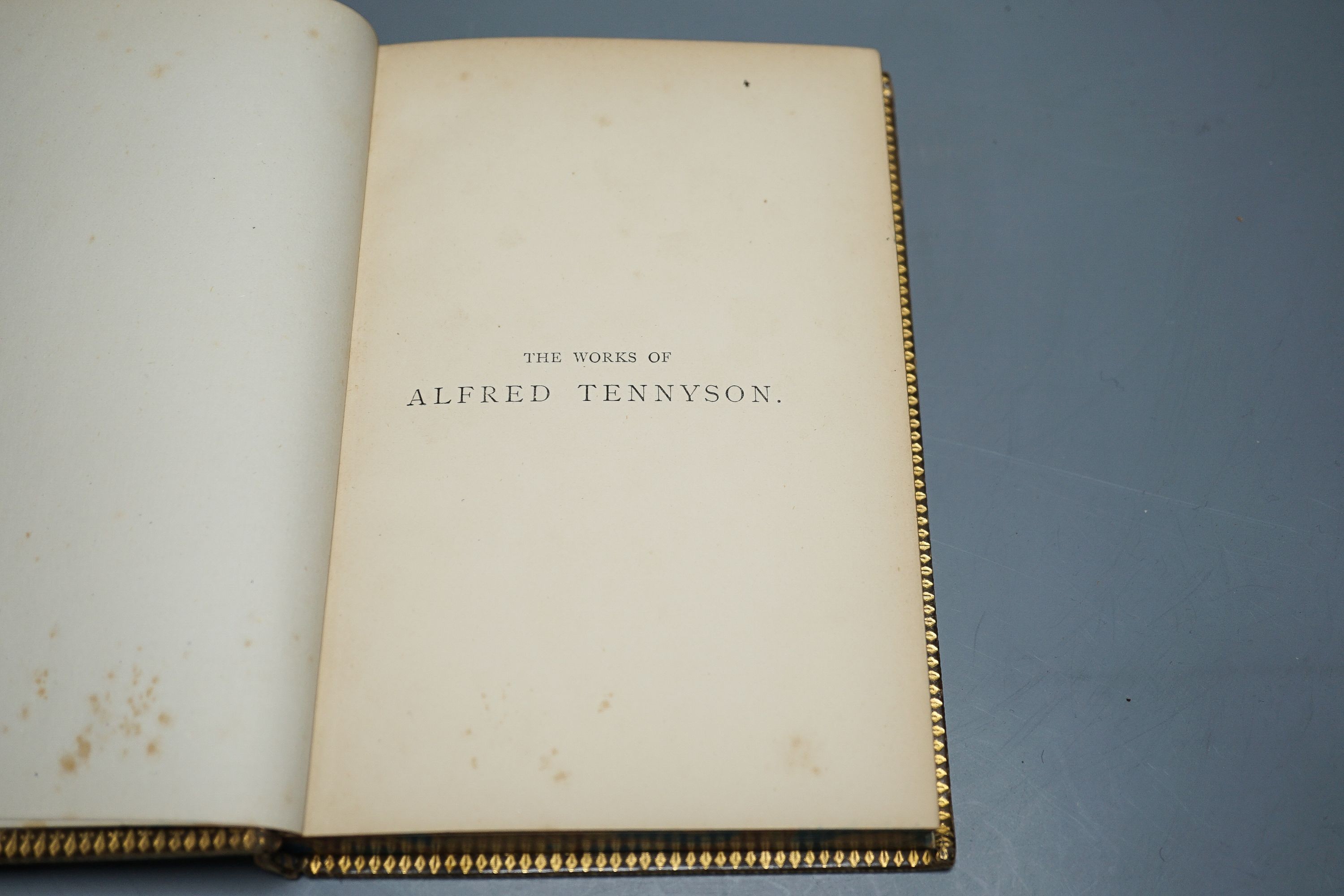 Bindings - The works of Tennyson, 7 Volumes and two others